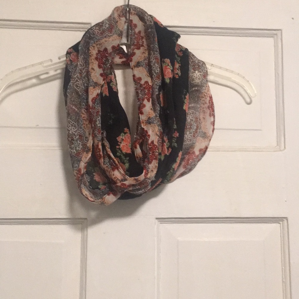 Floral print infinity scarf